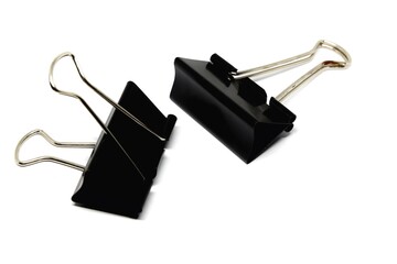 black paper clip isolated