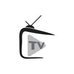 TV logo design flat icon