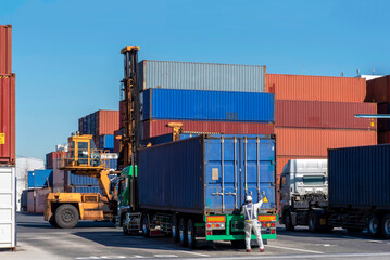 Shipping containers transported to container terminals: Shipping industry