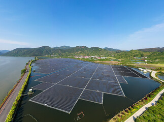 solar panels in pond