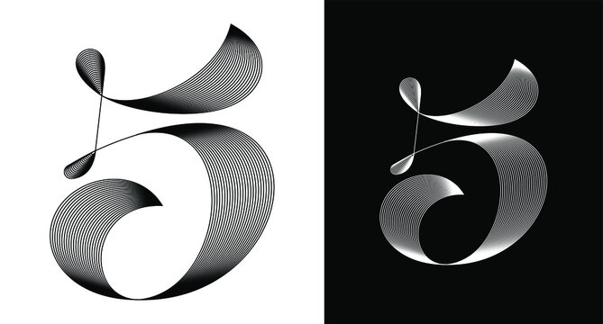 NUMBER 5 LOGO MONOGRAM INITIAL LOGO VECTOR