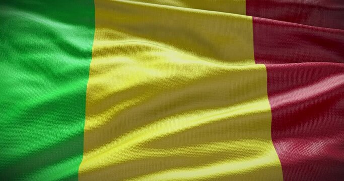 Mali national flag waving background, 4k backdrop animation