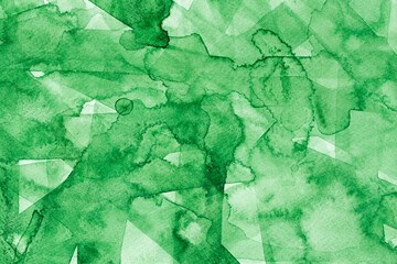green painted watercolor background texture