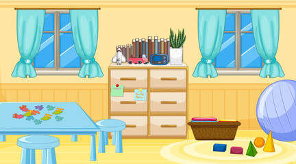 Children room with many furnitures