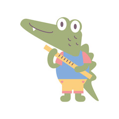 pupil crocodile with ruler