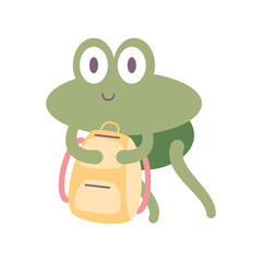 frog with backpack