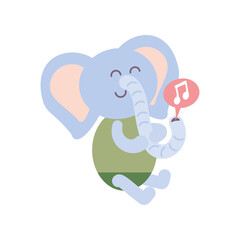 little elephant playing music