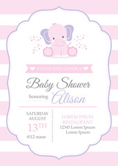 baby shower card with cute elephant