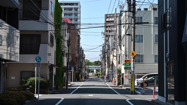 View of an empty street in Tokyo