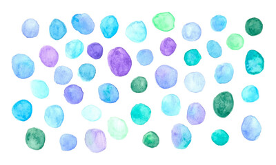 Watercolor drops and spots isolated