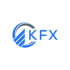 KFX Flat accounting logo design on white  background. KFX creative initials Growth graph letter logo concept. KFX business finance logo design.