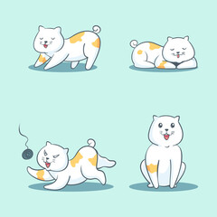 hand drawn fat cat collection