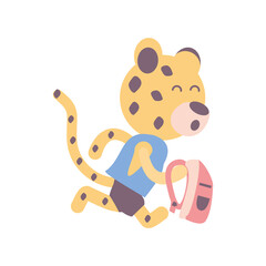 student tiger with backpack