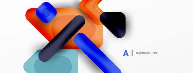 Colorful geometric shapes lines, squares and triangles. Abstract background for wallpaper, banner or landing page