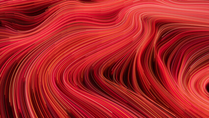 Colorful Neon Lights Background with Red, Orange and White Streaks. 3D Render.