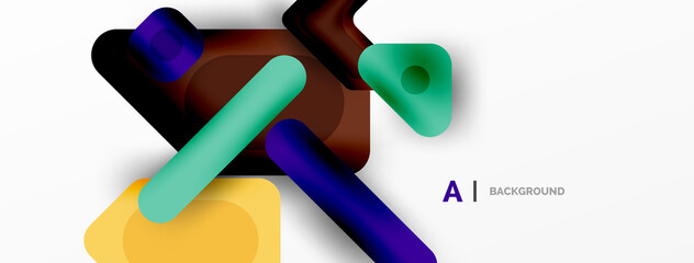 Colorful geometric shapes lines, squares and triangles. Abstract background for wallpaper, banner or landing page