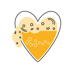 beer drink in heart