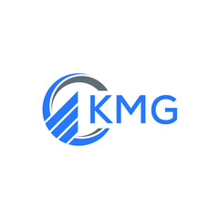 KMG Flat accounting logo design on white  background. KMG creative initials Growth graph letter logo concept. KMG business finance logo design.