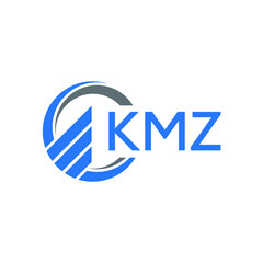 KMZ Flat accounting logo design on white  background. KMZ creative initials Growth graph letter logo concept. KMZ business finance logo design.