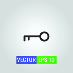 Icon illustration of Key sign On White Background - Single high quality outline black style for web design or mobile app.