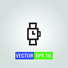 Icon illustration of Wristwatch icon On White Background - Single high quality outline black style for web design or mobile app.