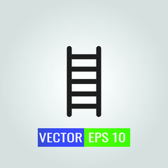 Icon illustration of Ladder Stairs Sign On White Background - Single high quality outline black style for web design or mobile app.