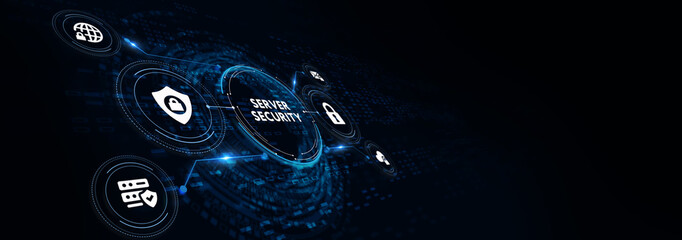 Cyber security data protection business technology privacy concept. 3d illustration. Server security