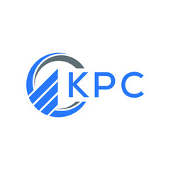KPC Flat accounting logo design on white  background. KPC creative initials Growth graph letter logo concept. KPC business finance logo design.