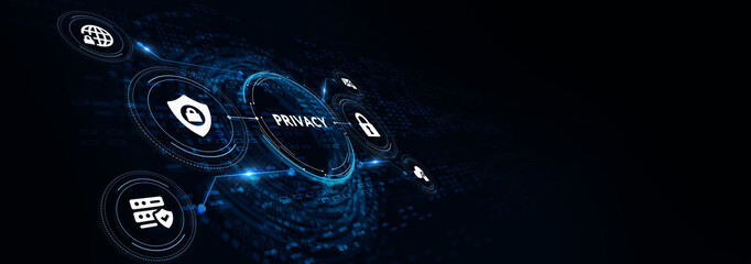 Cyber security data protection business technology privacy concept. 3d illustration.