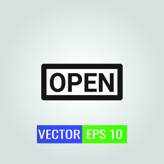 icon illustration of Open On White Background - Single high quality outline black style for web design or mobile app.