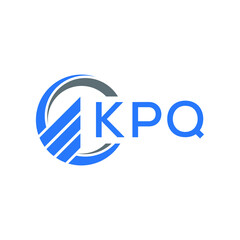 KPQ Flat accounting logo design on white  background. KPQ creative initials Growth graph letter logo concept. KPQ business finance logo design.