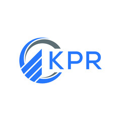 KPR Flat accounting logo design on white  background. KPR creative initials Growth graph letter logo concept. KPR business finance logo design.