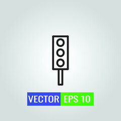 Icon illustration of Traffic Light sign On White Background - Single high quality outline black style for web design or mobile app.