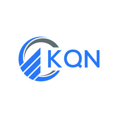 KQN Flat accounting logo design on white  background. KQN creative initials Growth graph letter logo concept. KQN business finance logo design.