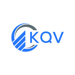 KQV Flat accounting logo design on white  background. KQV creative initials Growth graph letter logo concept. KQV business finance logo design.