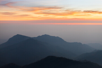 colorful dramatic sky with cloud at sunset.beautiful sky with clouds background