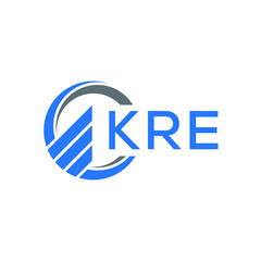 KRE Flat accounting logo design on white  background. KRE creative initials Growth graph letter logo concept. KRE business finance logo design.