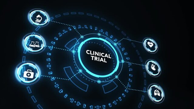 Business, Technology, Internet and network concept.  virtual display: Clinical trial