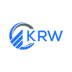 KRW Flat accounting logo design on white  background. KRW creative initials Growth graph letter logo concept. KRW business finance logo design.