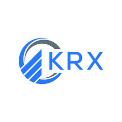 KRX Flat accounting logo design on white  background. KRX creative initials Growth graph letter logo concept. KRX business finance logo design.