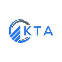 KTA Flat accounting logo design on white  background. KTA creative initials Growth graph letter logo concept. KTA business finance logo design.