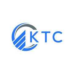 KTC Flat accounting logo design on white  background. KTC creative initials Growth graph letter logo concept. KTC business finance logo design.