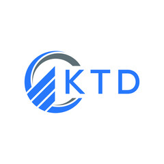 KTD Flat accounting logo design on white  background. KTD creative initials Growth graph letter logo concept. KTD business finance logo design.