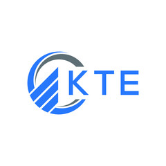 KTE Flat accounting logo design on white  background. KTE creative initials Growth graph letter logo concept. KTE business finance logo design.