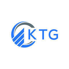 KTG Flat accounting logo design on white  background. KTG creative initials Growth graph letter logo concept. KTG business finance logo design.