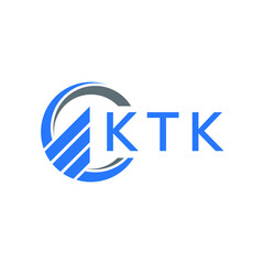 KTK Flat accounting logo design on white  background. KTK creative initials Growth graph letter logo concept. KTK business finance logo design.