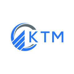 KTM Flat accounting logo design on white  background. KTM creative initials Growth graph letter logo concept. KTM business finance logo design.