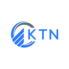 KTN Flat accounting logo design on white  background. KTN creative initials Growth graph letter logo concept. KTN business finance logo design.