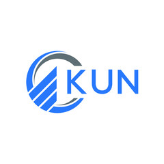 KUN Flat accounting logo design on white  background. KUN creative initials Growth graph letter logo concept. KUN business finance logo design.