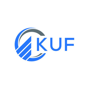 KUF Flat accounting logo design on white  background. KUF creative initials Growth graph letter logo concept. KUF business finance logo design.